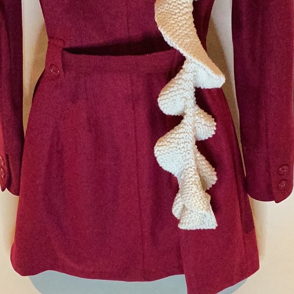 BODY CENTRAL RED WOOL BLEND FITTED WINTER COAT SZ. S - Picture 10 of 13